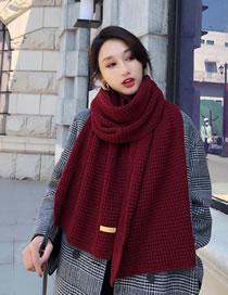 Fashion Red Pure Color Design Thicken Knitted Scarf