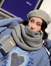 Fashion Gray Pure Color Design Thicken Knitted Scarf