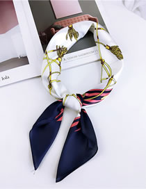 Fashion Navy Rope Knot Design Square Shape Scarf