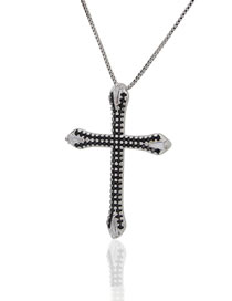 Elegant Black Cross Shape Pendant Decorated Necklace