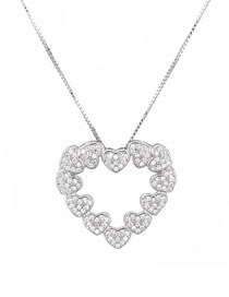 Elegant Silver Color Heart Shape Design Pure Color Necklace