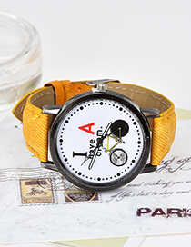Fashion Orange Bicycle Pattern Decorated Simple Watch