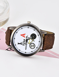 Fashion Coffee Bicycle Pattern Decorated Simple Watch