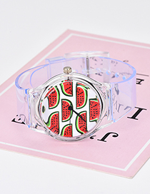 Fashion Red Watermelon Pattern Decorated Simple Watch