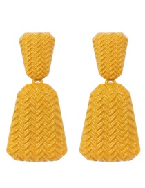 Fashion Yellow Wave Shape Design Pure Color Earrings