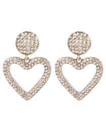 Fashion White Hollow Out Heart Shape Design Earrings