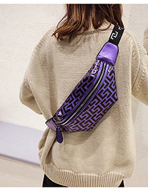 Fashion Purple Zippers Decorated Leisure Travel Bag