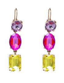 Elegant Multi-color Full Diamond Design Long Earrings