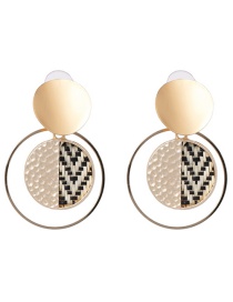 Elegant Gold Color Round Shape Design Simple Earrings