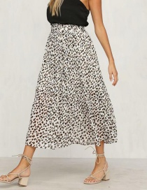 Fashion White Leopard Pattern Decorated Dress