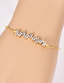 Fashion Gold Color Diamond Decorated Bracelet