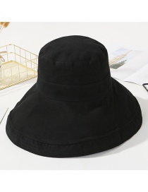 Fashion Black Pure Color Decorated Sunshade Hat