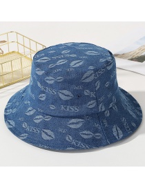 Fashion Blue Lips Pattern Decorated Sunshade Hat