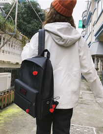 Fashion Black Heart Shape Decorated Backpack