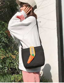 Fashion Black Radish Pattern Decorated Shoulder Bag