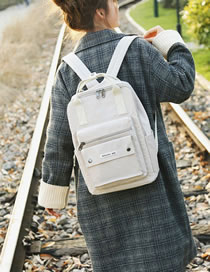 Fashion Gray Pure Color Decorated Backpack