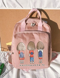 Fashion Pink Girl Pattern Decorated Backpack