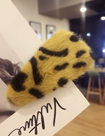 Fashion Yellow Leopard Pattern Decorated Hair Clip