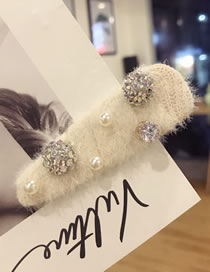 Fashion White Pearl&diamond Decorated Hair Clip