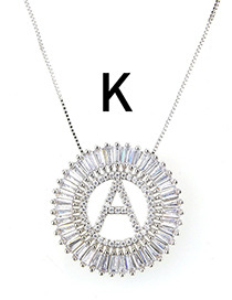 Simple Silver Color Letter K Shape Decorated Necklace