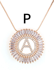 Simple Rose Gold Letter P Shape Decorated Necklace