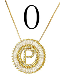 Simple Gold Color Letter O Shape Decorated Necklace