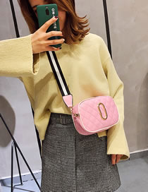 Simple Pink Pure Color Decorated Shoulder Bag
