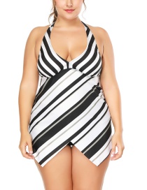 Sexy White+black Stripe Pattern Decorated Simple Bikini