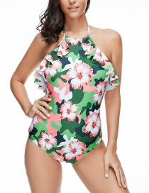 Sexy Multi-color Off-the-shoulder Design Flower Pattern Bikini