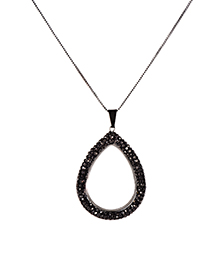 Fashion Black Water Drop Shape Decorated Necklace