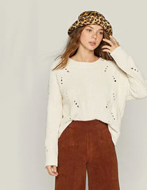 Fashion Beige Pure Color Decorated Sweater