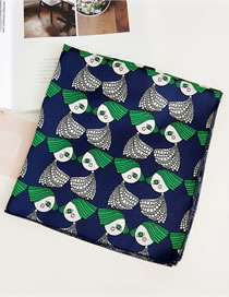 Lovely Green Witch Pattern Decorated Child Scarf