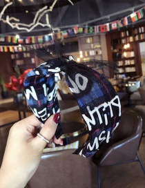 Fashion Blue Letter Pattern Decorated Hair Hoop