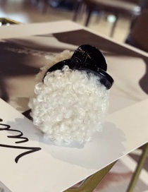 Fashion White Pom Ball Decorated Hair Clip