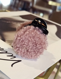 Fashion Pink Pom Ball Decorated Hair Clip
