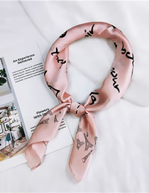 Lovely Pink Leaf Pattern Decorated Simple Scarf