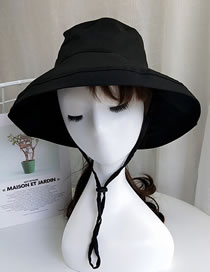 Lovely Black Pure Color Design Sunshade Fisherman Hat