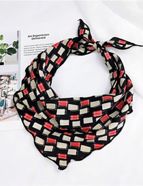 Lovely Black Frame Pattern Decorated Scarf