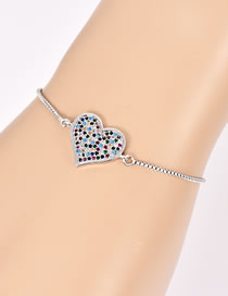 Fashion Silver Color Heart Shape Decorated Simple Bracelet