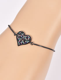 Fashion Gun Black Heart Shape Decorated Simple Bracelet