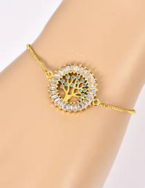 Fashion Gold Color Hollow Out Tree Decorated Bracelet