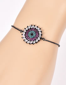 Fashion Gun Black Full Diamond Design Round Shape Bracelet