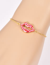 Fashion Gold Color Lip Shape Decorated Simple Bracelet