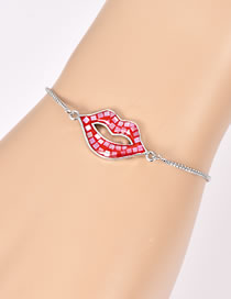 Fashion Silver Color Lip Shape Decorated Simple Bracelet