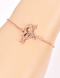 Fashion Rose Gold Arrow&heart Shape Decorated Bracelet