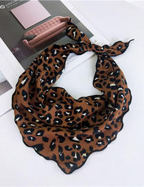 Fashion Brown Leopard Pattern Decorated Scarf