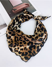 Fashion Light Brown Leopard Pattern Decorated Scarf