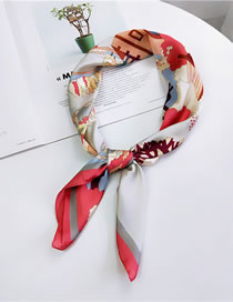 Fashion Red Scenery Pattern Decorated Scarf