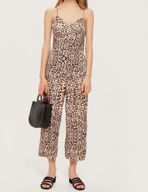 Fashion Brown Leopard Pattern Decorated Suspender Dress