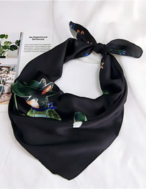 Fashion Black Mouse Pattern Decorated Small Scarf